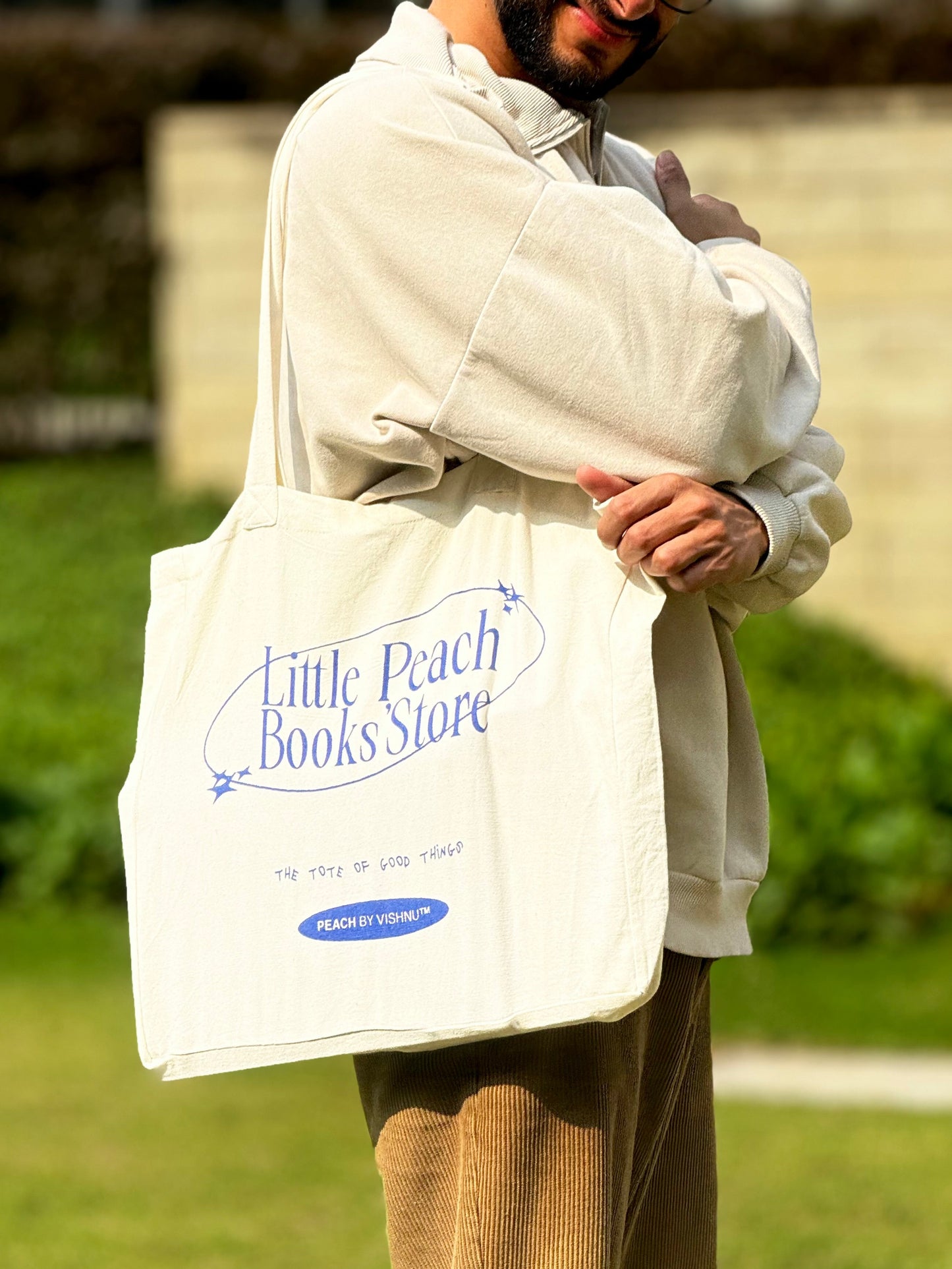 The Little Peach Tote Bag (Canvas Colour)