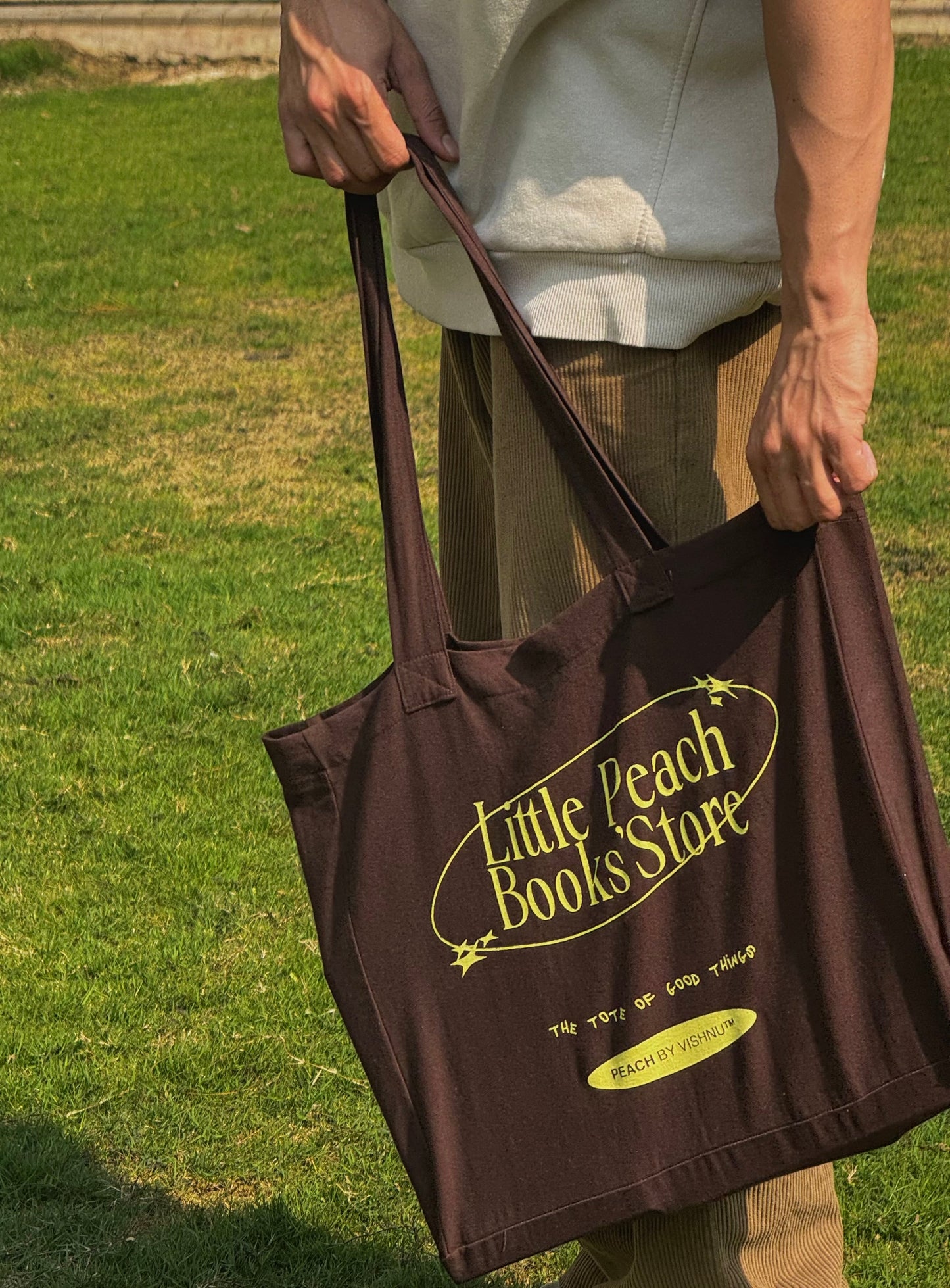 The Little Peach Tote Bag (Brown Colour)