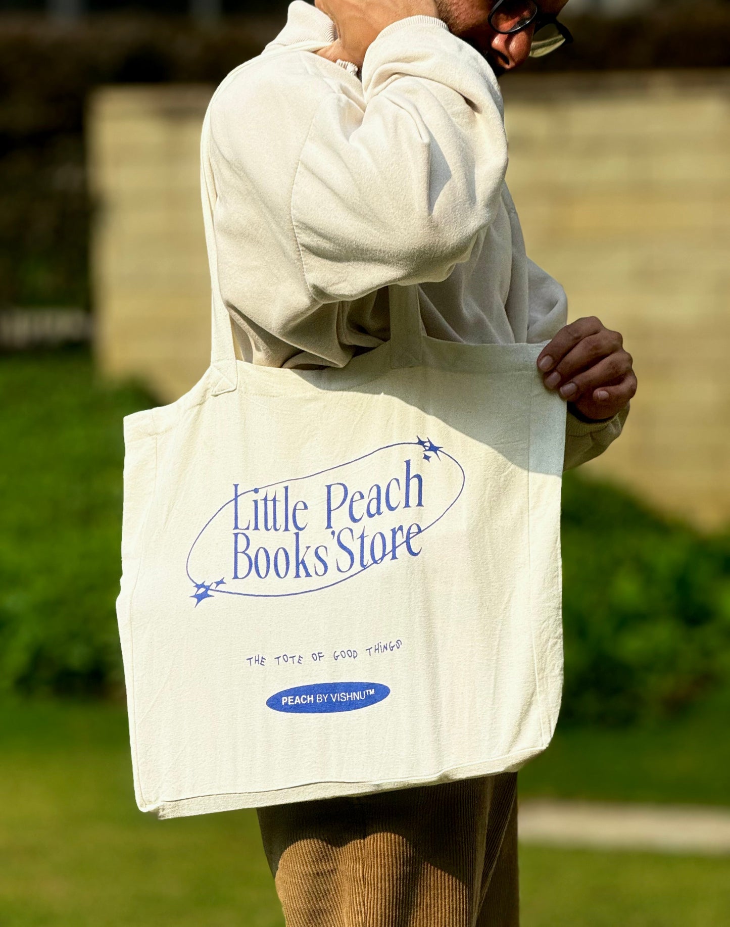 The Little Peach Tote Bag (Canvas Colour)