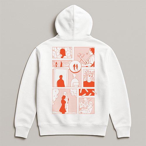 AJ Abstract Hoodie (White)