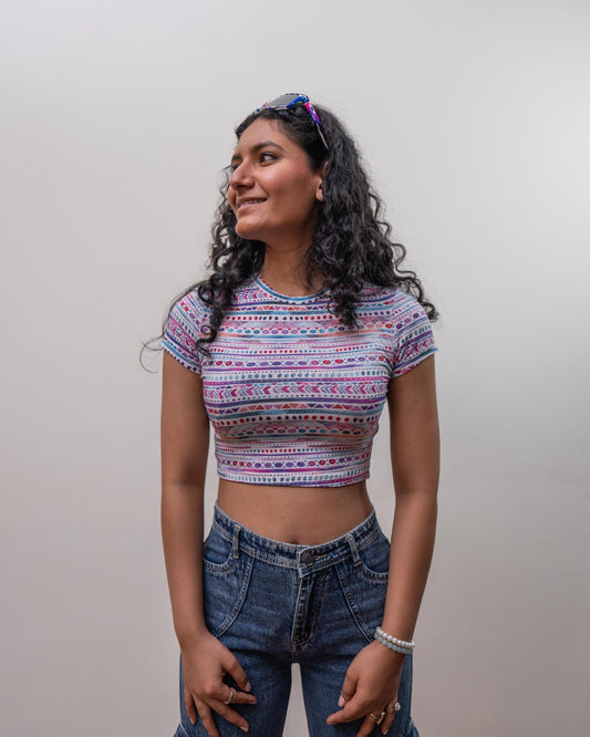 Aztec Crop Top - Multicolor