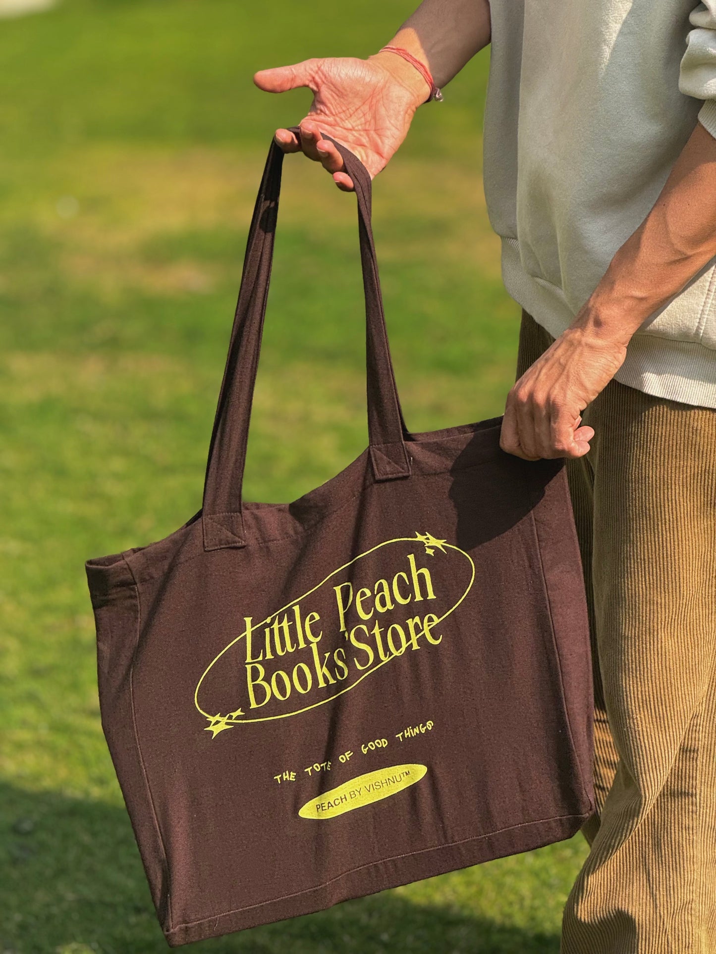 The Little Peach Tote Bag (Brown Colour)