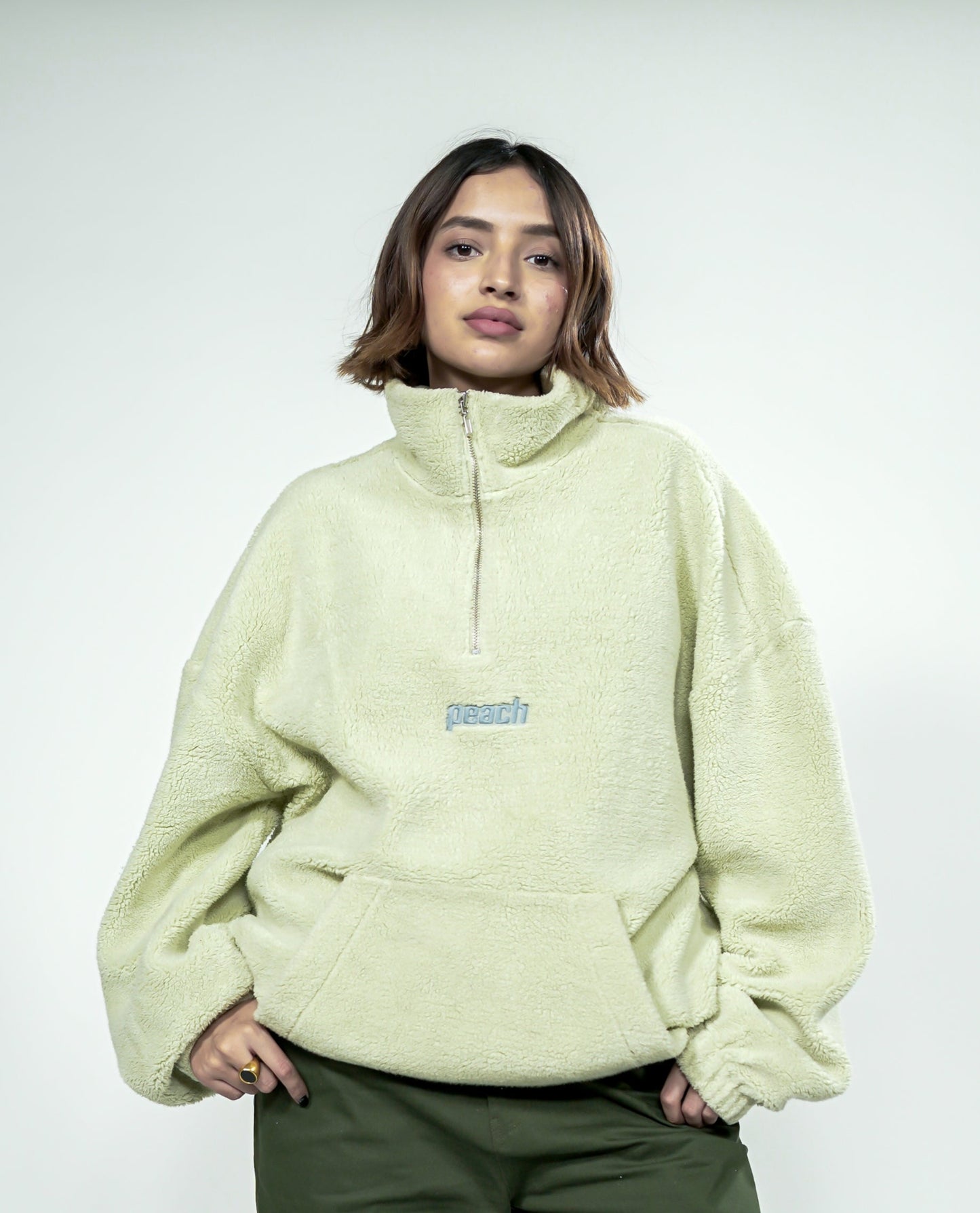 Sage Green Quarter Zipper