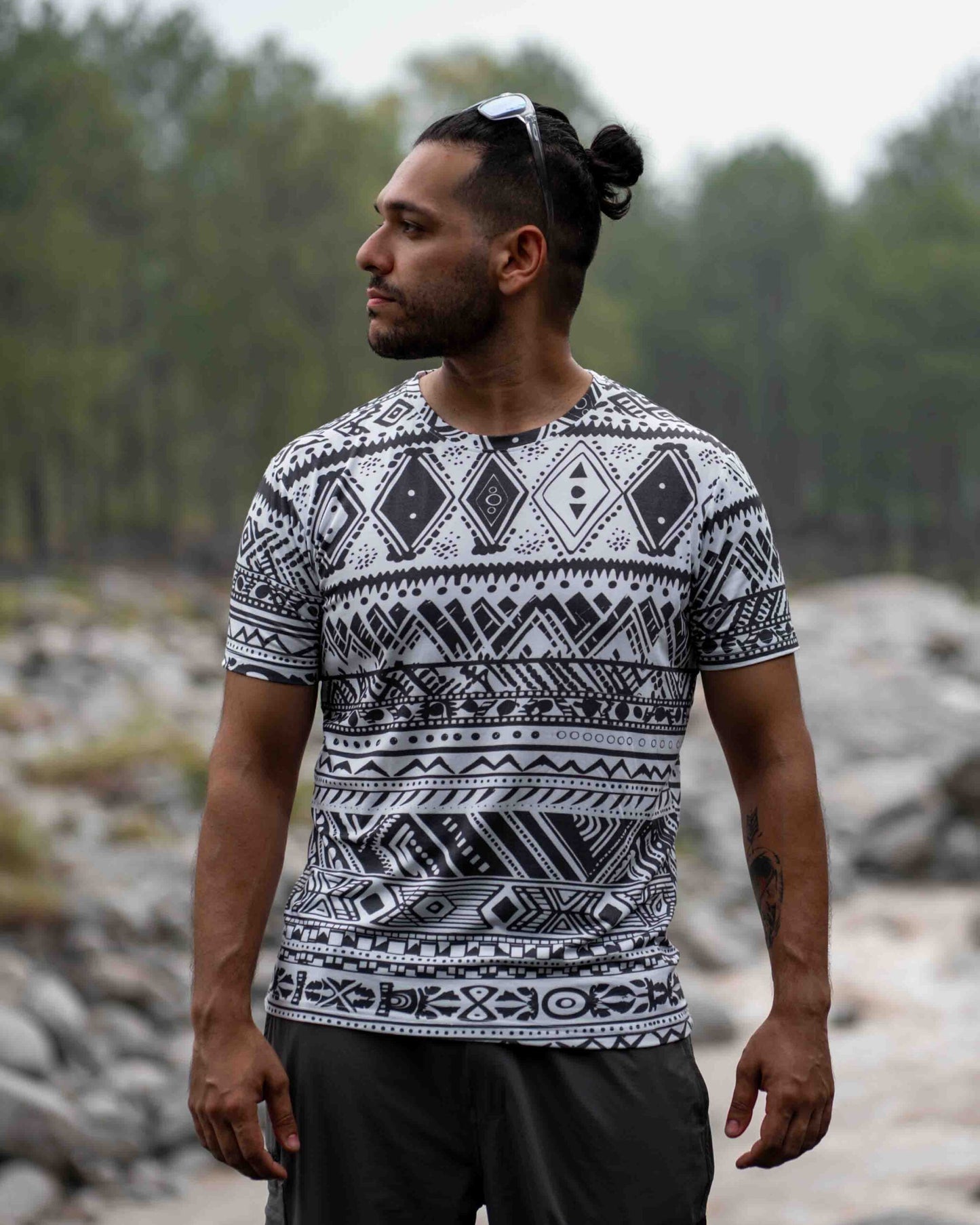 Aztec T-Shirt - Black & White